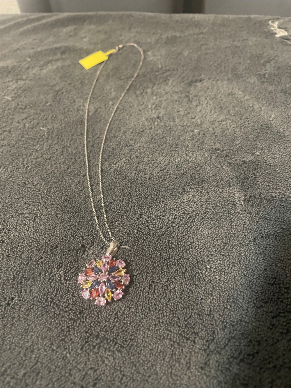 Multicolor Crystal Flower Pendant Necklace - Women Jewelry